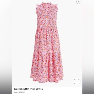 J. Crew Tiered Ruffle MIDI Dress size 8